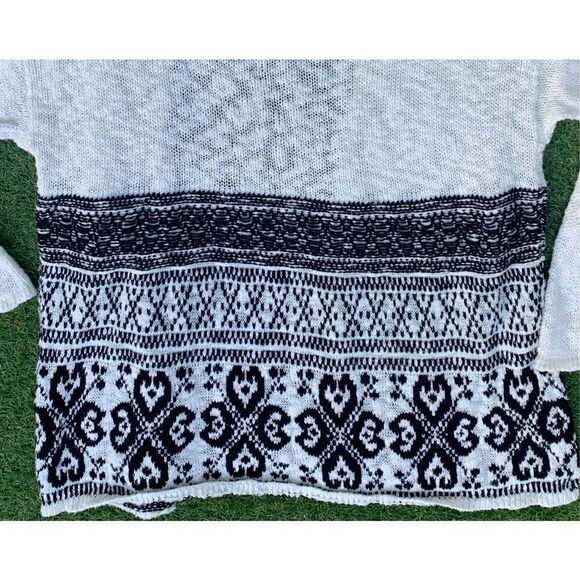 MOTH ANTHROPOLOGIE  black white BOHO PRINT OPEN CARDIGAN spring SWEATER sz S - Picture 6 of 6